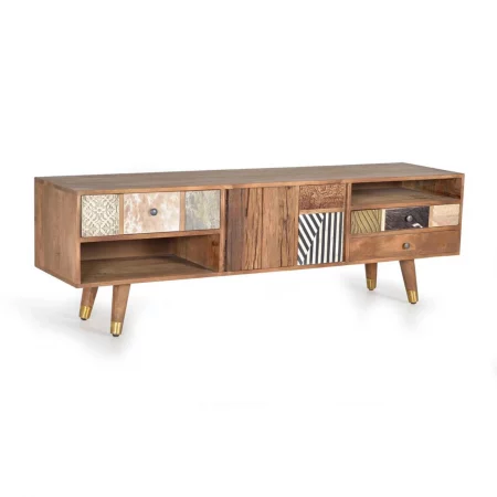 Mueble TV Madera Mango 3 Cajones + 2 Puertas Frontales diversos Colección Mumbai 160x40x50 Cm - Giner y Colomer (3)