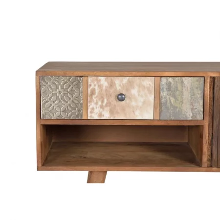 Mueble TV Madera Mango 3 Cajones + 2 Puertas Frontales diversos Colección Mumbai 160x40x50 Cm - Giner y Colomer (5)
