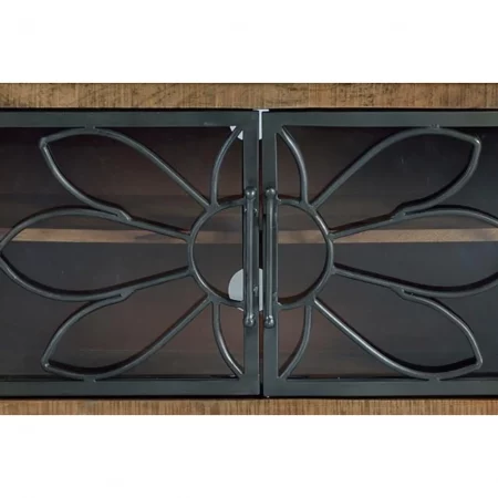 Mueble TV Madera Mango 4 Cajones + 2 Puertas Cristal cMetal 170x40x55 Cm - Giner y Colomer (3)