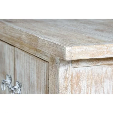 Mueble TV Madera Mango Decapado Blanco 4 Puertas + 1 Cajón 230x42x50 Cm - Giner y Colomer (5)