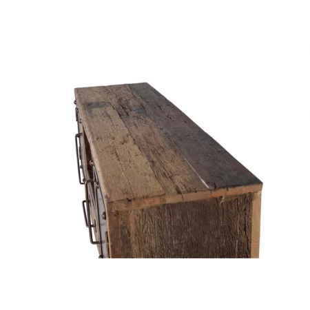 Mueble TV Madera Traviesa Ferrocarril Reciclada 2 Puertas + 1 Cajón Colección Sunderland 150x40x60 Cm - Giner y Colomer (1)