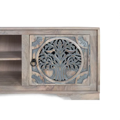 Mueble TV Madera de Mango Color Natural 180x40x55 Cm - Giner y Colomer (3)