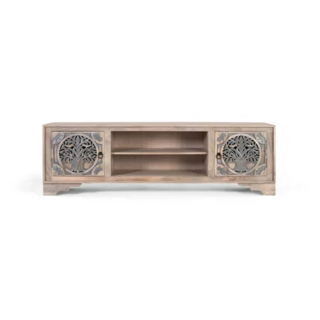 Mueble TV Madera de Mango Color Natural 180x40x55 Cm - Giner y Colomer (4)