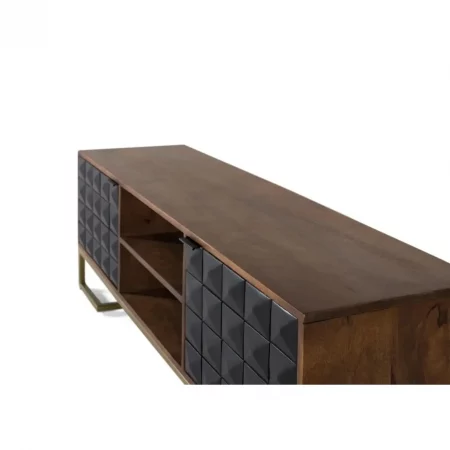 Mueble TV Madera de Mango MarrónNegro 150x40x51 Cm - Giner y Colomer (1)