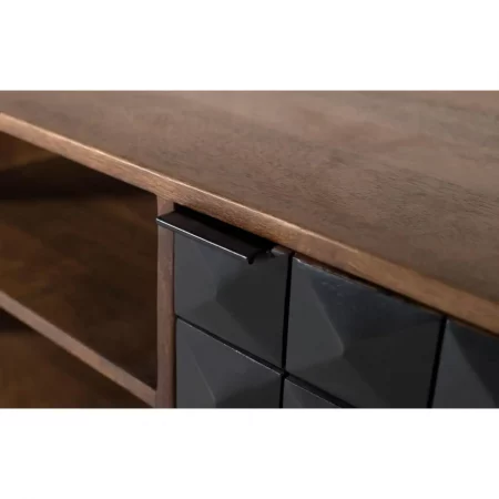 Mueble TV Madera de Mango MarrónNegro 150x40x51 Cm - Giner y Colomer (3)