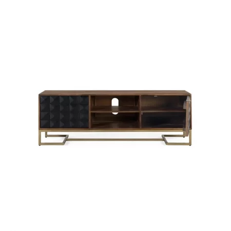 Mueble TV Madera de Mango MarrónNegro 150x40x51 Cm - Giner y Colomer (4)