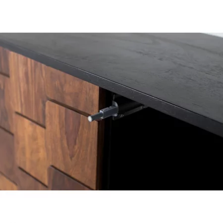 Mueble TV Madera de Mango MarronNegro 160x40x60 Cm - Giner y Colomer (1)