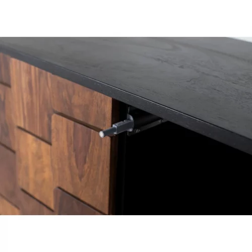 Mueble TV Madera de Mango MarronNegro 160x40x60 Cm - Giner y Colomer (1)