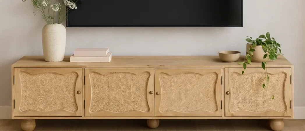 Mueble TV Madera de Mango Natural 200x40x51 Cm - Giner y Colomer (2)