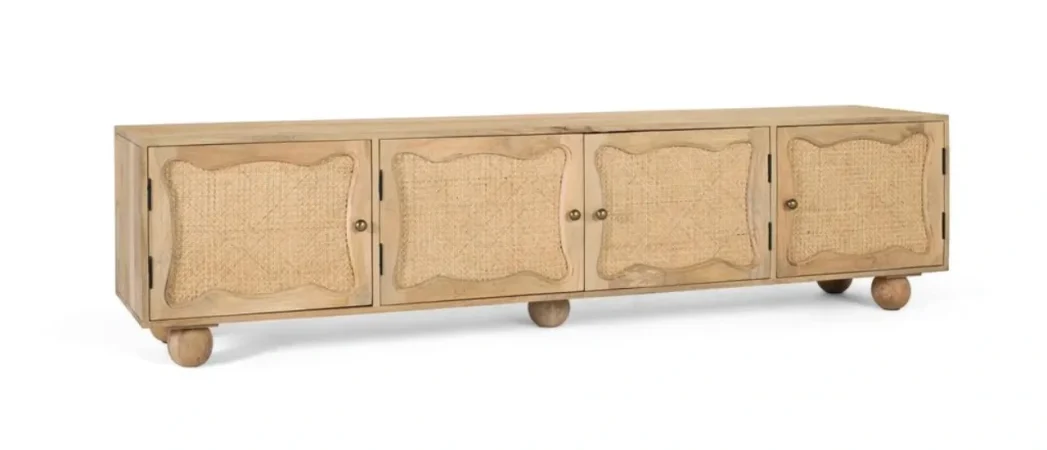 Mueble TV Madera de Mango Natural 200x40x51 Cm - Giner y Colomer (3)