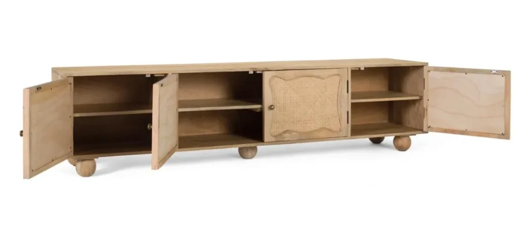 Mueble TV Madera de Mango Natural 200x40x51 Cm - Giner y Colomer (5)