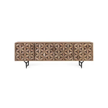 Mueble TV Madera de Mango NaturalNegro 177x40x58 Cm - Giner y Colomer (1)