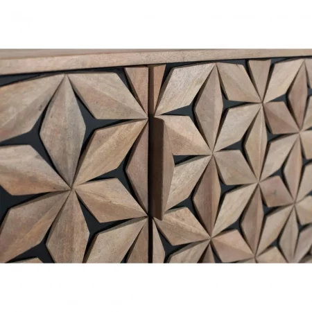 Mueble TV Madera de Mango NaturalNegro 177x40x58 Cm - Giner y Colomer (3)