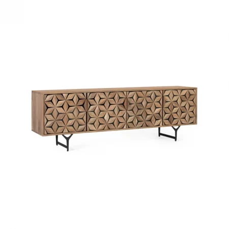 Mueble TV Madera de Mango NaturalNegro 177x40x58 Cm - Giner y Colomer (5)