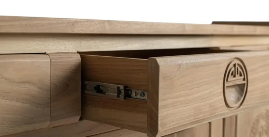 Mueble TV Madera de Teca Maciza Natural 170x35x62 Cm - Giner y Colomer (2)