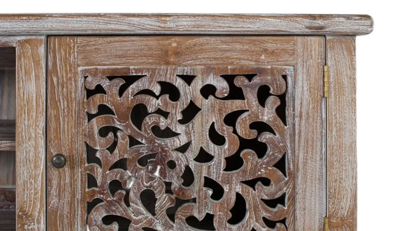 Mueble TV Madera de Teca Natural 190x42x64 Cm - Giner y Colomer (6)