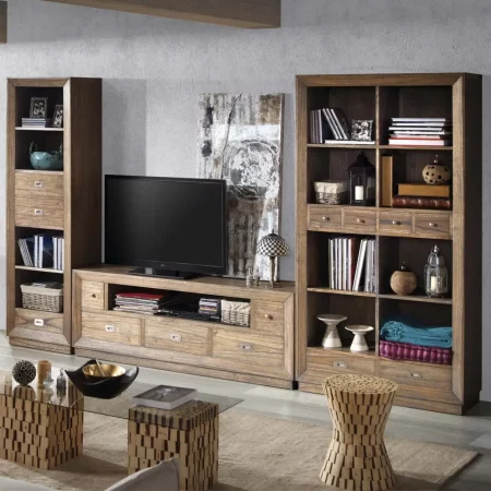 Mueble TV Merapi 3+2 Cajones 1 Hueco de Madera de Mindi - Moycor (3)