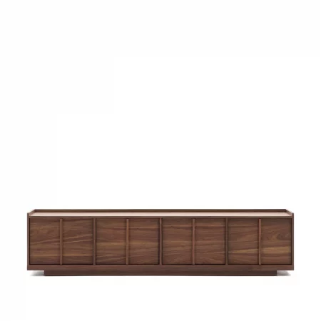 Mueble TV Onix de chapa de nogal con acabado oscuro 200 x 45 cm-1