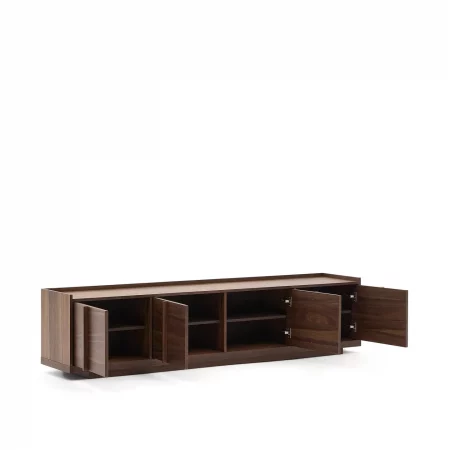 Mueble TV Onix de chapa de nogal con acabado oscuro 200 x 45 cm-3