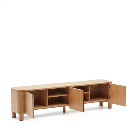 Mueble TV Salaya de madera contrachapada de fresno FSC Mix Credit 200 x 52 cm-3