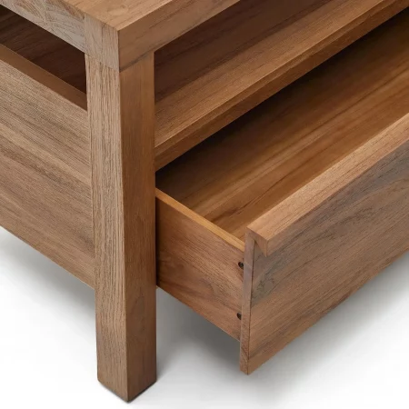 Mueble TV Sashi de madera maciza de teca 200 x 40 cm-4