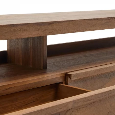 Mueble TV Sashi de madera maciza de teca 200 x 40 cm-5