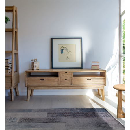 Mueble TV Scandi 4 Cajones 2 Huecos 140x40x50 Cm - Moycor (4)