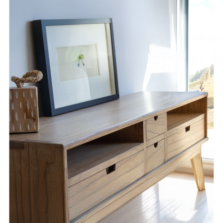 Mueble TV Scandi 4 Cajones 2 Huecos 140x40x50 Cm - Moycor (6)