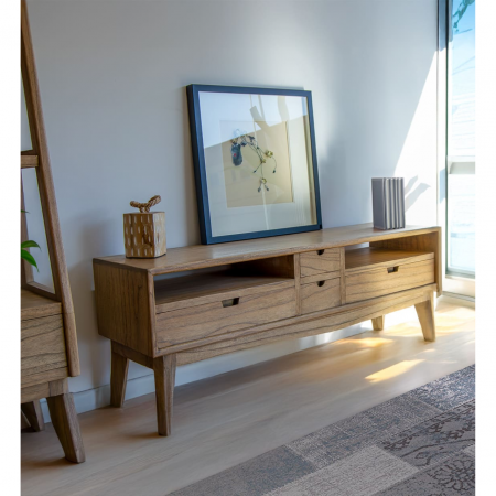 Mueble TV Scandi 4 Cajones 2 Huecos 140x40x50 Cm - Moycor (7)