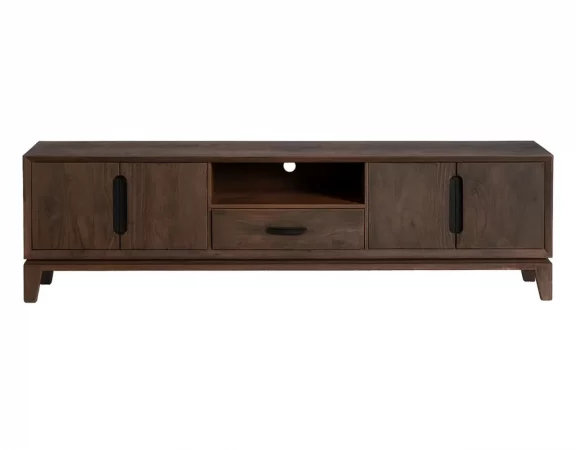 Mueble TV de madera de mango con 2 puertas y cajón central – 180 cm-MOVIL (1)