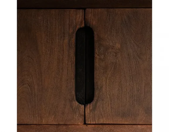 Mueble TV de madera de mango con 2 puertas y cajón central – 180 cm-MOVIL (8)