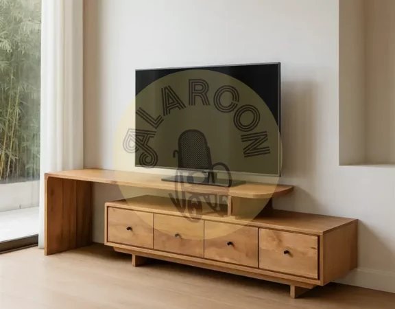 Mueble TV de madera de mango con módulos y cajones – 160x40x50 cm y 145x40x35 cm-MOVIL (3)