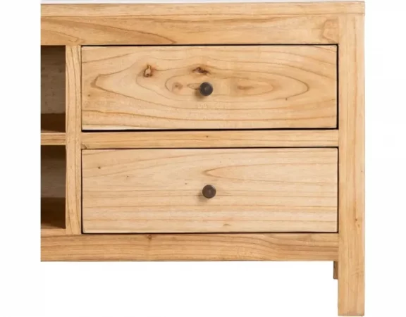 Mueble TV de madera mindi con 4 cajones y 2 estantes – 44,5x15 cm, patas 10 cm-MOVIL (10)