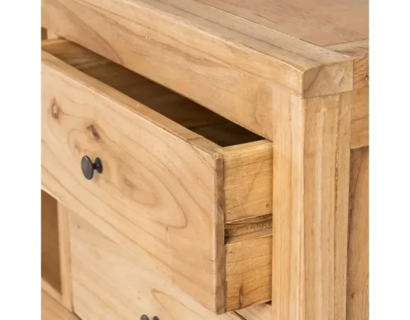 Mueble TV de madera mindi con 4 cajones y 2 estantes – 44,5x15 cm, patas 10 cm-MOVIL (8)