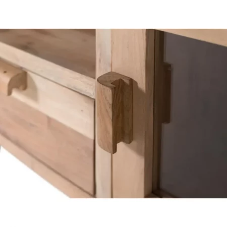 Mueble Televisor Fabricado En Madera De Mango Natural 149x51x40 Cm - Giner y Colomer (5)