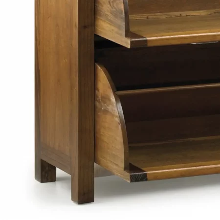 Mueble Zapatero en Madera de Mindi con 2 Cajones y 2 Puertas Abatibles Modelo Flash 100x30x92 Cm - Moycor (6)