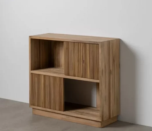 Mueble auxiliar Bellamonte de madera de teca reciclada natural 100x35x89 cm - MOVIL (5)