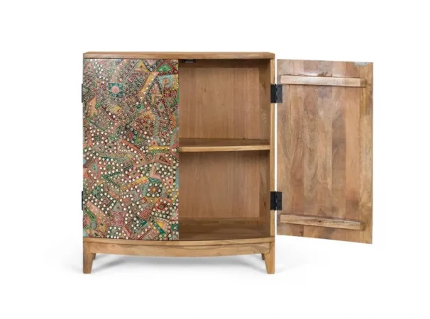 Mueble auxiliar de madera con puertas decoradas en mosaico artesanal – 77x65x32 cm-MOVIL (4)