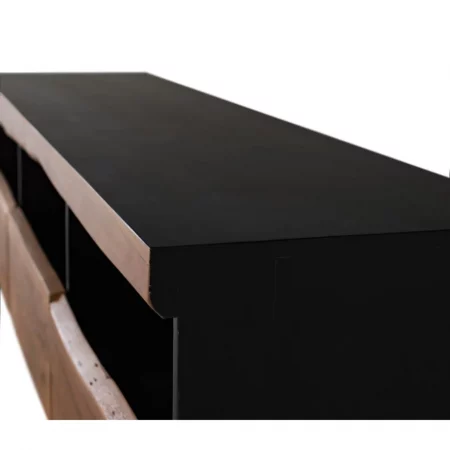 Mueble de TV 3 Cajones con Iluminación Madera de Acacia Maciza Colección Imphal 180x42x50 Cm - Giner y Colomer (3)