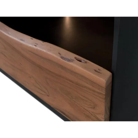 Mueble de TV 3 Cajones con Iluminación Madera de Acacia Maciza Colección Imphal 180x42x50 Cm - Giner y Colomer (6)