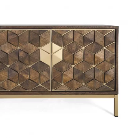 Mueble de TV 4 Puertas Fabricado en Madera de Mango Colección Bora Bora190x40x50 Cm - Giner y Colomer (6)