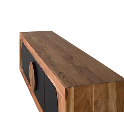 Mueble de TV Madera Acacia 4 Puertas Colección Essence 160x40x76 Cm - Giner y Colomer (2)