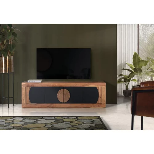 Mueble de TV Madera Acacia 4 Puertas Colección Essence 160x40x76 Cm - Giner y Colomer (5)