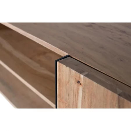 Mueble de TV Madera Acacia Patas de Metal 2 Puertas 200x40x50 Cm - Giner y Colomer (3)