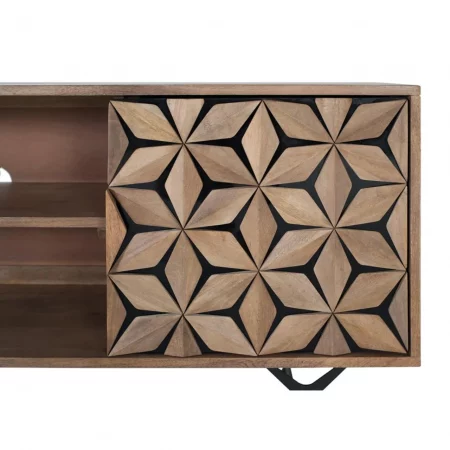 Mueble de TV Madera Mango 2 Puertas Colección Mysore 147x38x57 Cm - Giner y Colomer (1)