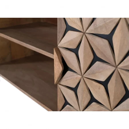 Mueble de TV Madera Mango 2 Puertas Colección Mysore 147x38x57 Cm - Giner y Colomer (3)
