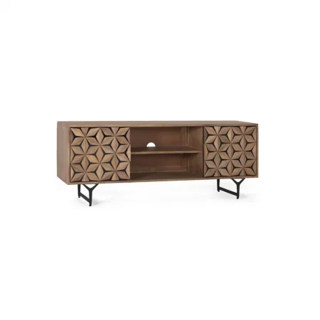 Mueble de TV Madera Mango 2 Puertas Colección Mysore 147x38x57 Cm - Giner y Colomer (7)