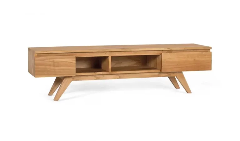 Mueble de TV Madera de Mindi con 2 Cajones 150x35x40 Cm - Giner y Colomer (3)