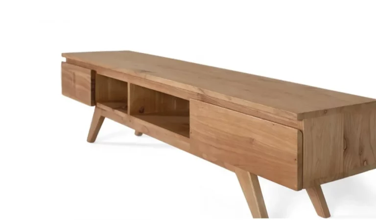 Mueble de TV Madera de Mindi con 2 Cajones 150x35x40 Cm - Giner y Colomer (4)