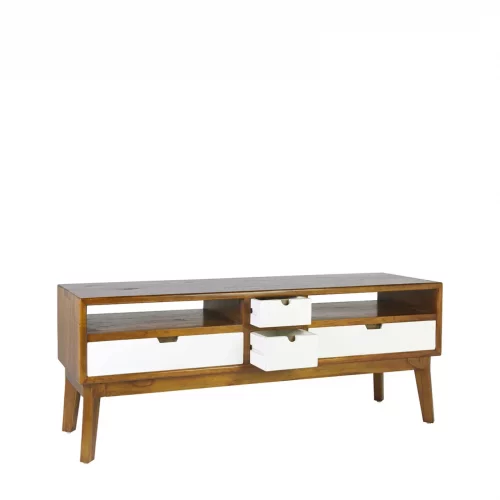 Mueble de TV con 4 Cajones y 2 Huecos Colección Artic 140x40x50 Cm - Moycor (2)